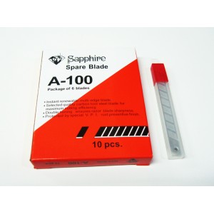 ใบมีดคัทเตอร์ ตราเพชร A-100 1x8cm 6ใบ/หลอด