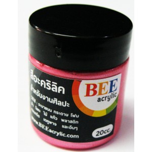 สีอะคริลิคมุก BEE 20cc.ชมพู