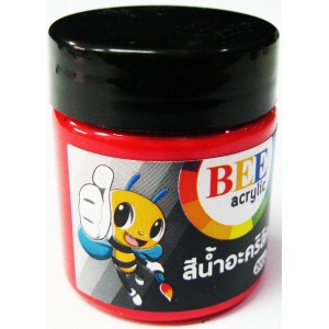 สีอะคริลิคมุก BEE 20cc.แดง