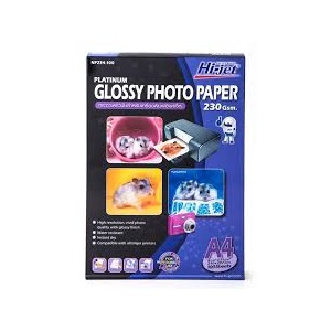 กระดาษ INK JET HI JET PHOTO GLOSSY 230G 100ผ.A4 