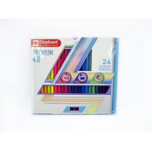 ดินสอสี ตราช้าง พรีเมียม 4.0 24สี/กล่อง