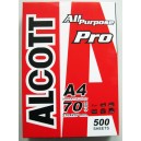 กระดาษถ่ายเอกสาร 70G A4 500 แผ่น Alcott