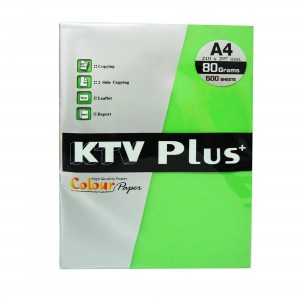 กระดาษปอนด์สี KTV PLUS 80g A4 500ผ./รีม สีเขียว